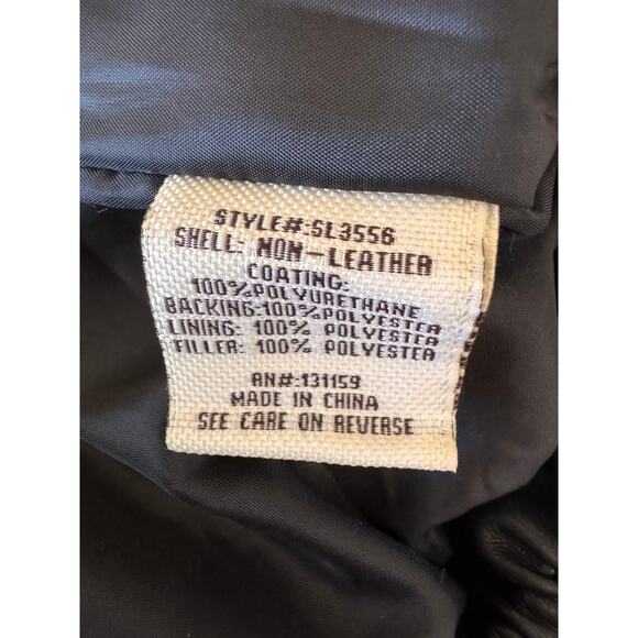 New SEBBY Nordstrom Women's Black Short Faux Leather Puffer Jacket Size XS - Picture 8 of 8